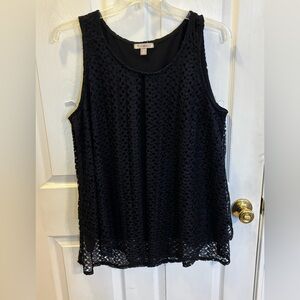 Roz & Ali Women's Black Lace Tank Top